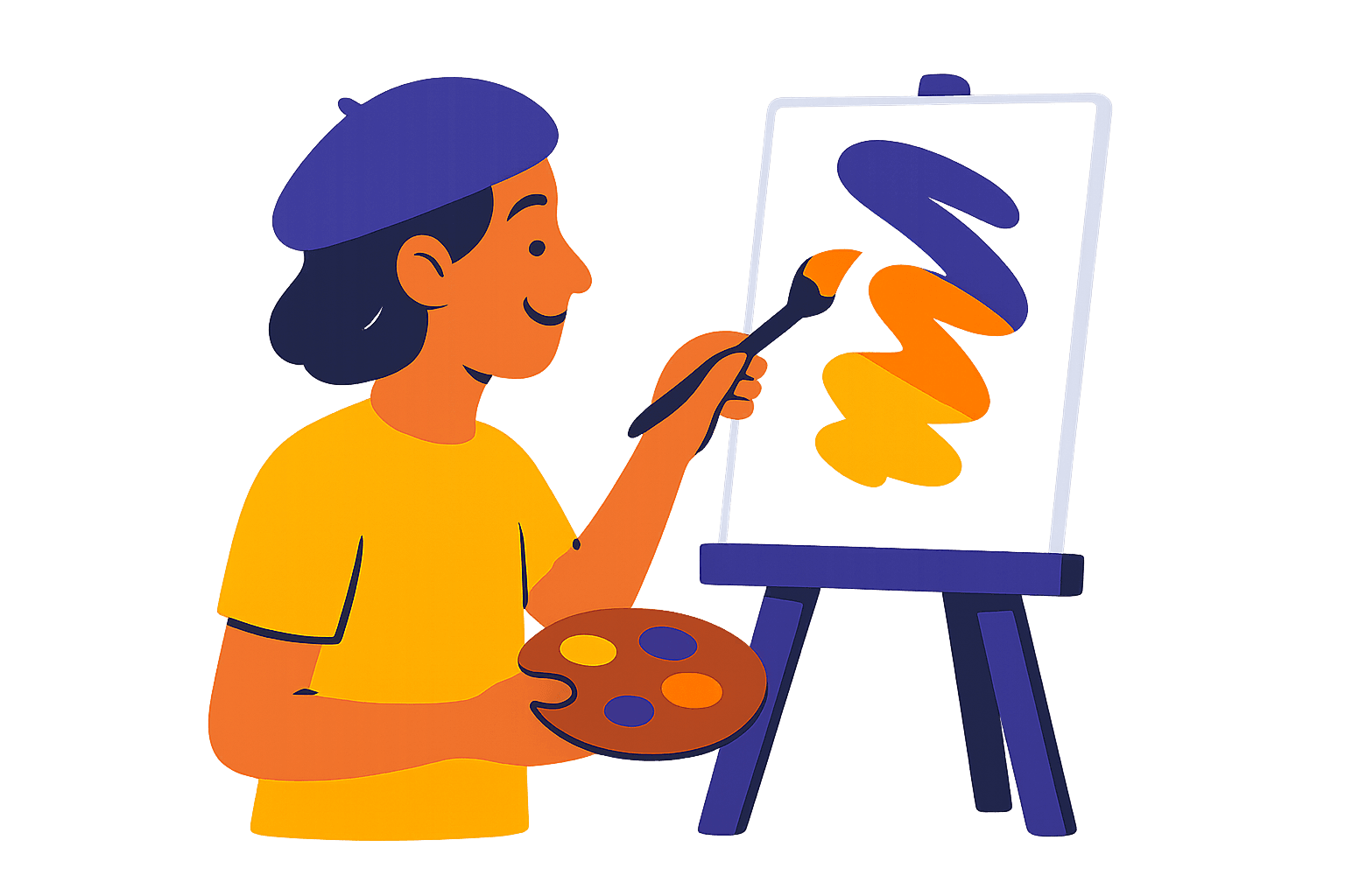 Creative person using platform